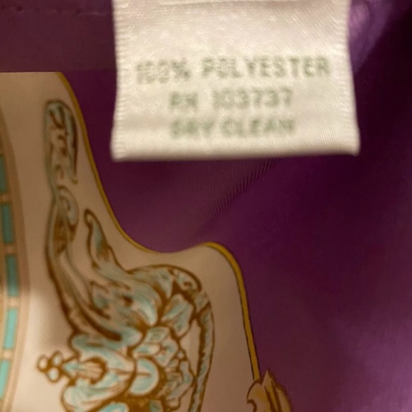 Dana Morgan White Blue Purple Design Dress Size 12 - Picture 11 of 11